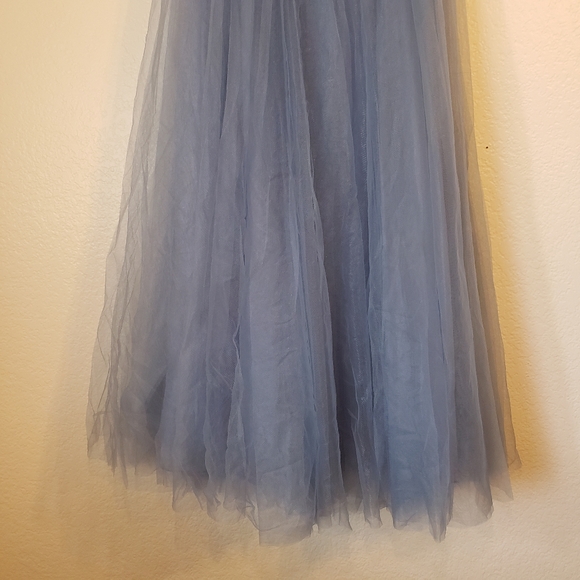 Elegant Blue Maxi Tulle Skirt - Picture 3 of 6